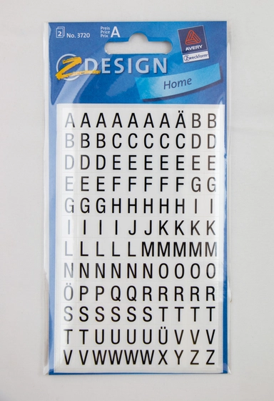 STICKERS ALFABETET 26PT/6,5MM 2 ARK