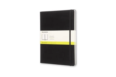 Notesbog moleskine x-large sort m/192 blanke ark hard cover
