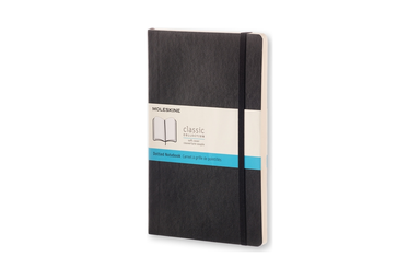 Notesbog moleskine large sort m/192 prikket ark soft cover